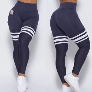 Bombshell Sportswear Navy and White Leggings